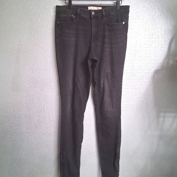 Athleta Ultra Skinny Sculptex Zip Ankle Carbon Wash Black Jeans    Size 10T - Picture 1 of 11